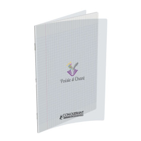 CONQUERANT C9 Cahier de poésie 90g, 24x32cm, 48 pages grands carreaux Seyès, cou