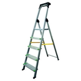 Escabeau aluminium 5 marches antiderapantes de 120 mm porte-outils
