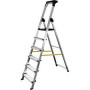 Escabeau aluminium 6 marches antiderapantes de 115 mm porte-outils