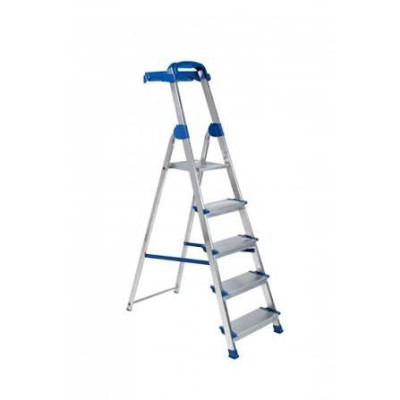 Escabeau aluminium standard plus 5 marches antiderapantes garde corp