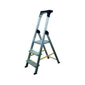 Escabeau aluminium 3 marches antiderapantes de 120 mm porte-outils