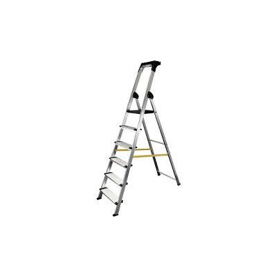 Escabeau aluminium 7 marches antiderapantes de 120 mm porte-outils