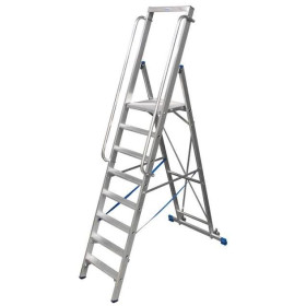 Escabeau aluminium alu pro 9 marches avec rampes de securite