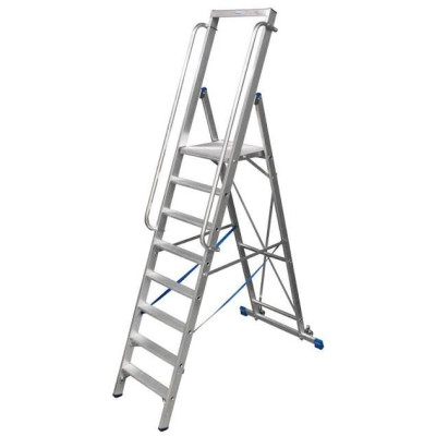 Escabeau aluminium alu pro 9 marches avec rampes de securite