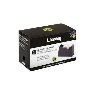 Devidoir lourd pour adhesif leste 19 mm x 33 m lame acier noir classiq