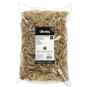 Sac de 1 kg de bracelets caoutchouc blonds 60 x 1,8 mm