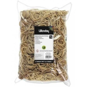 Sac de 1 kg de bracelets caoutchouc blonds 70  x 5 mm