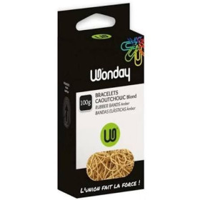 Boite de 100 g de bracelets caoutchouc blonds 80 x 1,8 mm