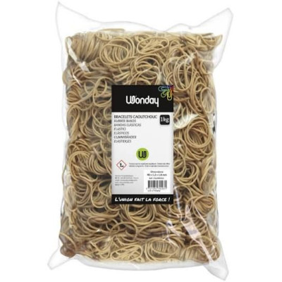 Sac de 1 kg de bracelets caoutchouc blonds 180 x 10 mm