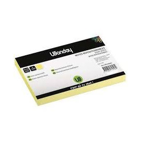 Bloc de 100 notes repositionnables 75 x 125 mm jaune pastel