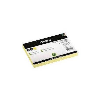 Bloc de 100 notes repositionnables 75 x 125 mm jaune pastel