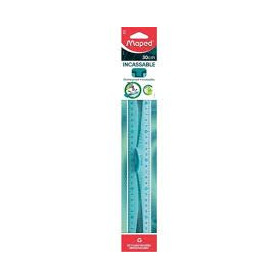 Regle plate 20 cm plastique transparent 1 biseau bord anti-taches ls