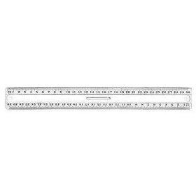 Triple decimetre plastique transparent 2 biseaux gradues poignee ls