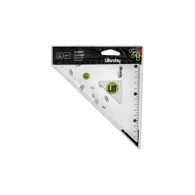 Equerre 45° 24 cm plastique transparent 1 biseau gradue en mm ls