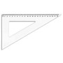 Equerre 60° 21 cm plastique transparent 1 biseau gradue en mm ls