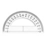 Rapporteur 180° 12 cm plastique transparent dble graduation degres ls