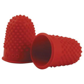 Sachet de 12 doigtiers herisson perfores antiderapants diam 15,5 mm rouge