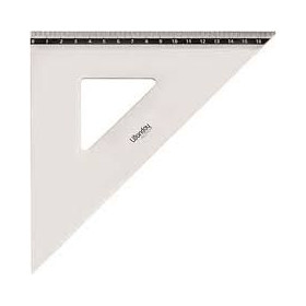 Equerre 45° 21 cm aluminium aludic gradue en mm hypotenuse ls