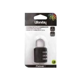 Cadenas metal 20 mm a combinaison 3 chiffres noir ls