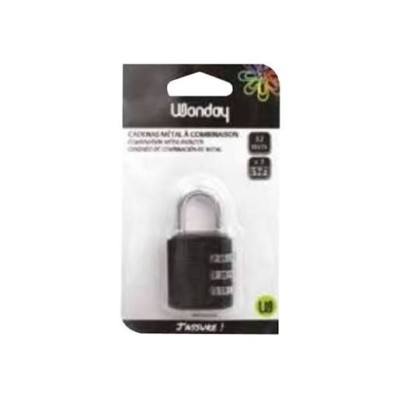 Cadenas metal 20 mm a combinaison 3 chiffres noir ls