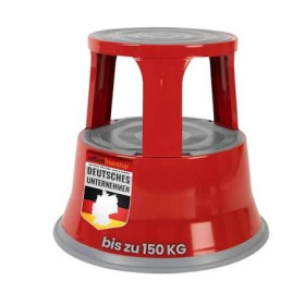 Tabouret metal roulant 2 hauteurs 20/41cm charge max 150 kg rouge