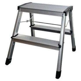 Marchepied pliant aluminium 2 marches charge max 150kg bicolore