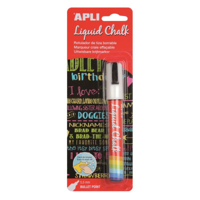 Marqueur craie liquide pointe ronde 5,5 mm blanc
