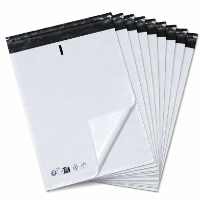Enveloppe Plastique d'expédition blanche 120mic 25x35cm pack de 100 indéchirable