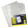 50 Pochettes perforées A4 transparentes grainées 50 mic. (5/100e)