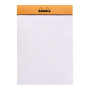 Bloc agrafé Rhodia ORANGE N°13 10,5x14,8 cm 80 feuillets petits carreaux 5x5 80