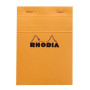 Bloc agrafé Rhodia ORANGE N°13 10,5x14,8 cm 80 feuillets petits carreaux 5x5 80