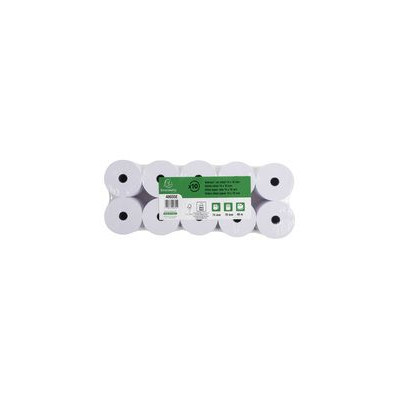 Lot de 10 bobines exacompta 1 pli offset blanc 64g 74 x 70 x 12mm