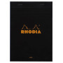 Bloc agrafé Rhodia BLACK N°16 14,8x21 cm 80 feuillets ligné avec marge 80 g