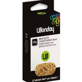 Boite de 100 g de bracelets caoutchouc blonds 100 x 1,8 mm