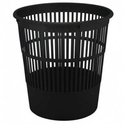 Poubelle, corbeille papier souple ajourée résistante 16 litres noir