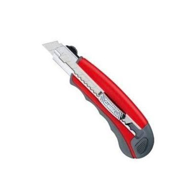 Cutter 18 mm bi-matiere bicolore armature metal autobloquant