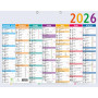 Calendrier Multicolore 43 x 33,5 cm Semestriel 2027 - Multicolore