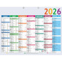 Calendrier Multicolore 43 x 33,5 cm Semestriel 2027 - Multicolore