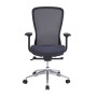 Siège de bureau konfort ergonomique assise tissu gris nuage - dossier filet noir