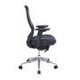 Siège de bureau konfort ergonomique assise tissu gris nuage - dossier filet noir