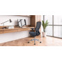Siège de bureau konfort ergonomique assise tissu gris nuage - dossier filet noir