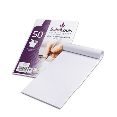 Boîte de 40 Blocs de correspondance A4 uni de 50 feuilles blanches 80 g/m² PEFC