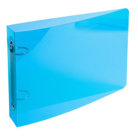 Classeur 165x240 2anx 25mm Crystal bleu