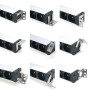 Bandeau alu 8 prises 19 avec voyant, cordon 1.80m, fixations orientables