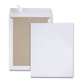 Boite de 100 pochettes dos carton velin blanc 24 260x330 120 g/m² bande de prote