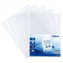 Pochettes perforées transparentes A4+ 60 feuilles lisses 80 mic. - Paquet de 100