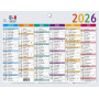 Calendrier Multicolore 13 x 17 cm Semestriel 2027