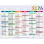 Calendrier Multicolore 13 x 17 cm Semestriel 2027