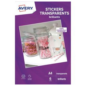 AVE S/6 AUTOCOLLANT A4 TRANSPARENT C9421