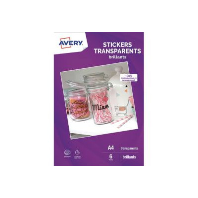 AVE S/6 AUTOCOLLANT A4 TRANSPARENT C9421